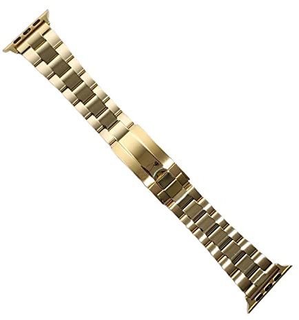 RHAIYAN Strap de Acero Inoxidable Comercial Compatible con Apple Watch Band 7 6 41 mm 45 mm 44 mm 44 mm 44 mm Series 7 Bandas SE 3 Pulsera de Pulsera de Metal Specific (Color : Gold, Size : 42mm or