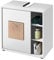 GREECE Badezimmer Waschbeckenunterschrank in Weiß mit Hirnholz-Applikationen - Bad Unterschrank Badezimmerschrank mit viel Stauraum - 60 x 60 x 35 cm (B/H/T)