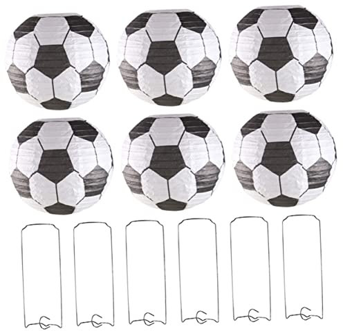 CAXUSD 6piezas Linternas De Papel De Fútbol Decoración Colgante para Fiestas Deportivas Y Cumpleaños Farolillos Temáticos para Eventos Y Celebraciones