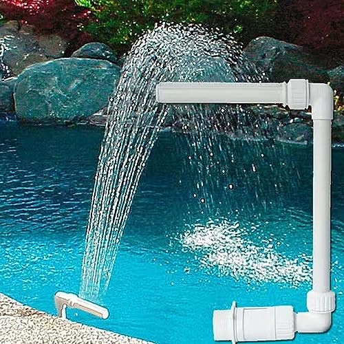 Hilai Teichbrunnen, Pool Wasserfall Plastik Sprühteiche über gemahlenem Schwimmbad Kinder Spaß Sprinkler Kühlung entspannender Teich 1,5 Zoll Return Jet Anhang Zubehör