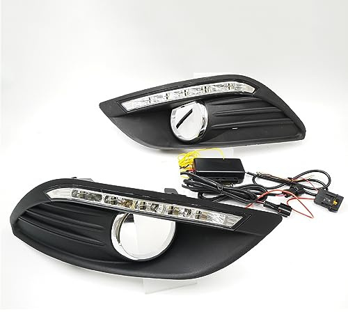 BAKUGO 2 Stück Auto Tagfahrlicht Nebelscheinwerfer Abdeckung Blinklicht Für Ford Focus 2 Limousine MK2 2009-2014