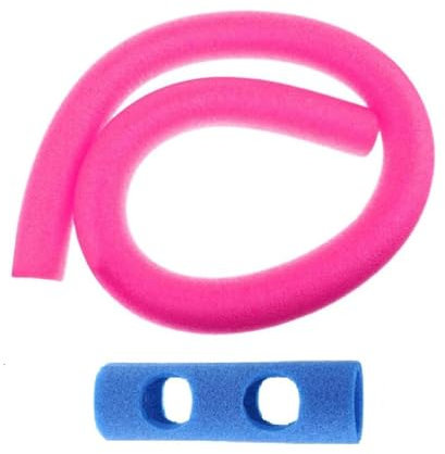 Qianly Schwimmende Poolnudeln, Schaumstoffschlauch, 6,6 X 149,9 cm, Schwimmnudel mit Anschlussstück, Wasserschwimmhilfe für Kinder Und Erwachsene, Rosa 2 Löcher