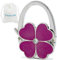 ROFLYER Four Leaf Clover Design Foldable Handbag Hanger Folding Purse Table Hook Holder (Purple)