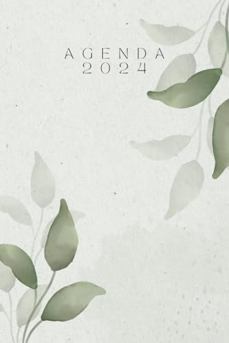 Agenda 2024 ELEGANTE con planner settimanale e mensile, note, contatti, obiettivi - 12 mesi - formato A5 [FOLIAGE]