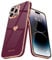 Teageo for iPhone 14 Pro Max Case Cute Heart Pattern for Women Girls Slim Luxury Bling Plating Soft TPU Anti-Scratch Shockproof Bumper Phone Case for iPhone 14 Pro Max, Wine red