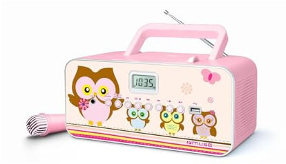 Radio CD USB Muse M-29-KP - Rose - Affichage LCD - Antenne FM pivotante - 1 Micro Inclus - CD/CD-R/CD-RW - Radio FM