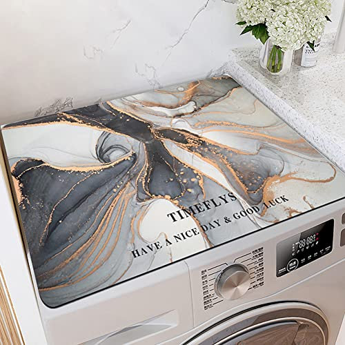 QHanky Housse de Réfrigérateur 65 * 90cm,Tapis de Bain Diatomite,Pare-poussière du Réfrigérateur Convient pour Lave-Linge Réfrigérateur,Couvercle Anti-poussière pour Machine à Laver