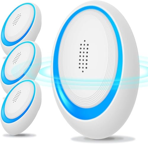 Ultraschall-Schädlingsvertreiber, elektronische Insektenschutz-Mausefallen, 4 Packungen für den Innenbereich, Mückenspinnen-Abwehr-Plugin, effiziente Abwehr von Ratten, Spinnen, Mücken, Mäusen