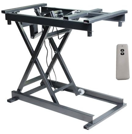 Electric Coffee Table Lift/Dining Table Lift Stand, Height Adjustable, Hardware Folding Iron Frame with Remote Control, for Living Room, Home Office,Wireless-Remote-Control