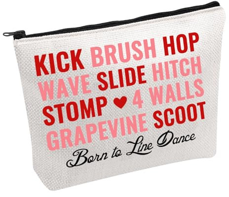 Line Dance Steps Kosmetiktasche Born to Line Dance Kosmetiktasche Country Dancing Make-up Tasche Line Dance Liebhaber Geschenk, Born to Line Dance B