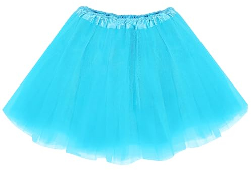 Damen Tütü Rock Minirock Stretch Mini Skater Tutu Rock Erwachsene Ballett Rock Tüll Rock für Party Kostüme Tanzen (Blau)