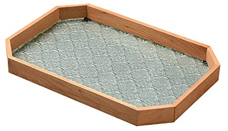 Piccolo vassoio da portata in vetro goffrato Portacandele Vintage Rustico Rettangolare Piatto da portata decorativo