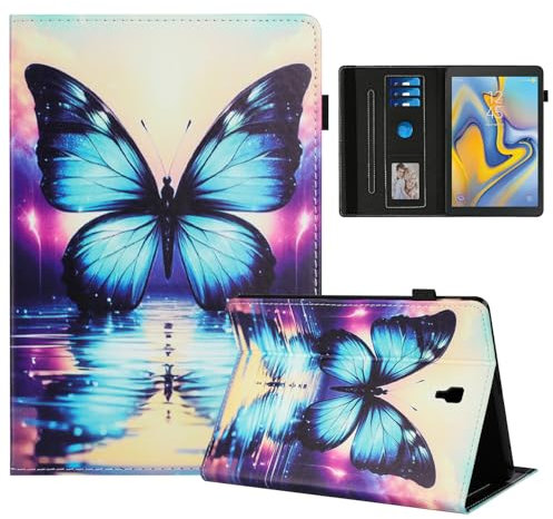 Rostsant Custodia Samsung Galaxy Tab A 10,5 Cover Libro Stand Funzione Slot per Carte Libro Cover Tablet Protettiva per Samsung Galaxy Tab A 10,5 Pollici 2018 SMT590/T595/T597 Farfalla ombra