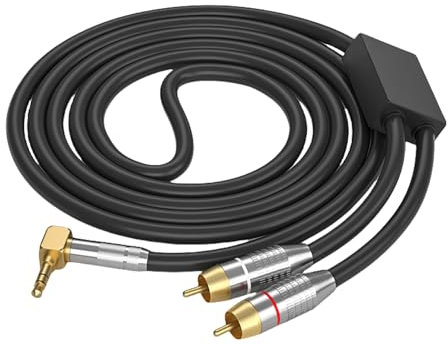 Woedpez Cable de 3 5 mm a macho, placa de oro macho a macho, cable estéreo y divisor para tabletas, altavoces, smartphones, HDTV