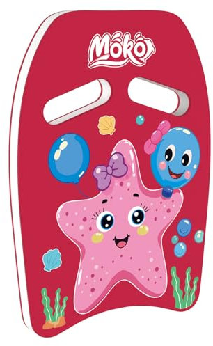 MoKo Kinder Schwimmbrett, Schwimmen Kickboard Trainingsausrüstung mit Griffen Cartoon Swim Float Schwimmtrainingsausrüstung Schwimm Board für Junge Mädchen, Magenta Seestern