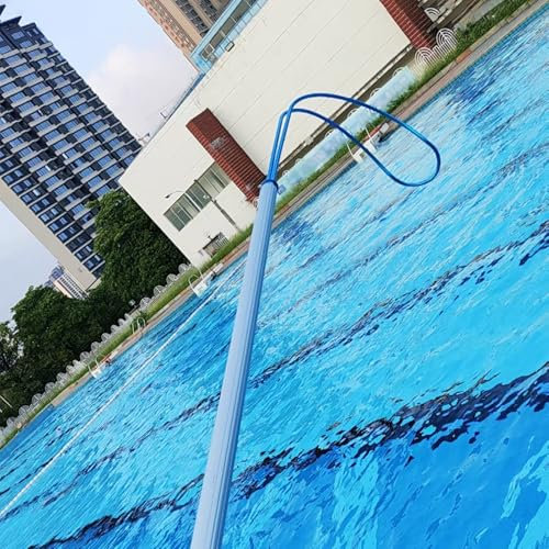 Vibeo Teleskopstange Pool Teleskopstange aus Aluminiumlegierung mit Haken, Abnehmbarer Rettungshaken für Schwimmbäder, Wasserparks, Seen, Tauchbecken, Poolzubehör(5m(16.4ft))
