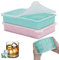 CVIUYO 2P Silicone Ice Cube Tray, Ice Cube Moulds with Non-Spill Lids, Food Grade & BPA Free, Stackable Square 15 Ice Cub Per Tray for Whisky, Drinks and Baby Foods (Mint Green, Pink)