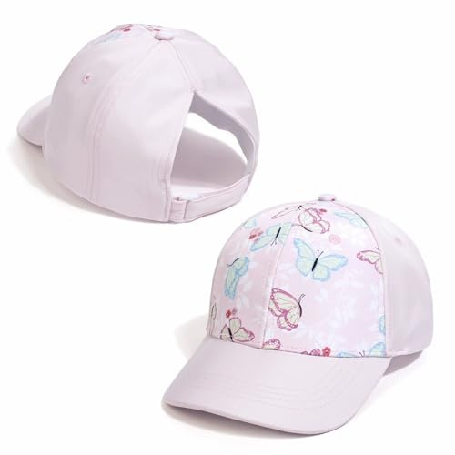 YAQUEKOU Cap Kinder Mädchen Kappe Hüte Verstellbarer Snapback Regenbogen Baseballkappe Leopard Baseball Cap Sonnenhut Kinder Basecap Schirmmütze Mädchen