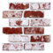 COMSTICKC 3D Wandpaneele Selbstklebend Dicker,10 Stück Wandverkleidung Selbstklebend Steinoptik Rot und Weiß gewaschen Backstein 3D PVC Wandpaneele,30x30 cm,3D Wall Panel für Innenwanddekoration