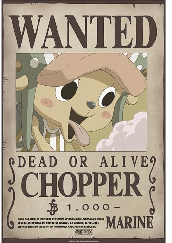 GB Eye One Piece Chibi Wanted Chopper Wano Poster - Official Product - Format 52 x 38 cm - High Quality Laminated Paper - Poster Prime Pirate