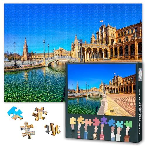 Andalusien Südspanisches Erwachsenen Puzzles 1000 Blöcke, Sevilla Erwachsenen-Puzzle, Puzzle Spiel oder Spielzeug, geeignet für ältere Freunde 50X70CM