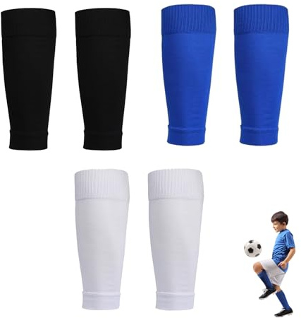 3 Paar Fußball Stutzen,Fußball Sleeves,Schienbeinschoner Socken,Stulpen Kinder,Stutzen Ohne Socken,Trainingssocke,Fussballstutzen,Atmungsaktive Schienbeinschoner für Basketball,Marathon,Radfahren