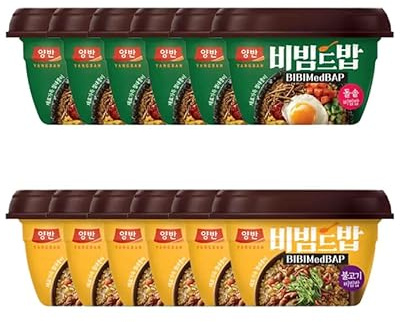 Dongwon Yangban Bibimedbap Korean Rice Bowl 271.5g (Pack of 12) – Assorted 2 Flavours, Ready-to-Eat Bibimbap with Vegetables & Sauce, Convenient Korean Instant Meal