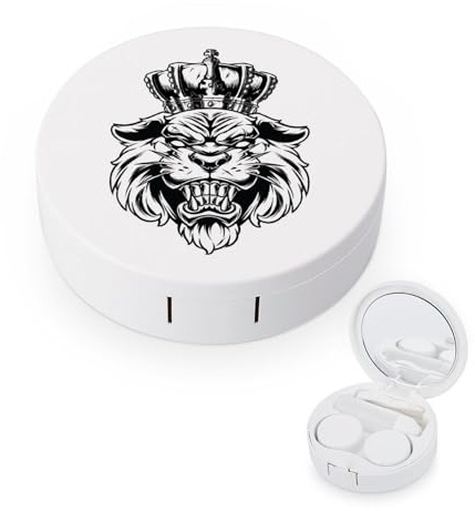 fkgvwo Contact Lens Container Tiger Sketch Travel Contact Lens Box with Mirror Tweezers Solution Bottle