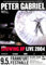 Peter Gabriel - Still Growing Up, Frankfurt 2004 » Konzertplakat/Premium Poster | Live Konzert Veranstaltung | DIN A1 «