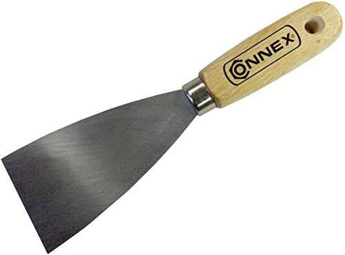 Connex Malerspachtel 60 mm – Holzheft & Klinge aus Carbonstahl | Zum Verspachteln und Abkratzen von Farbe oder Tapete – Made in Germany Qualität – Universalspachtel – Griffspachtel