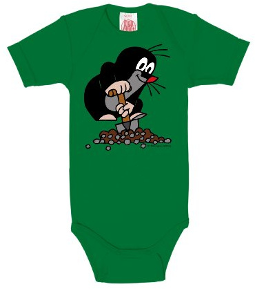 Logoshirt® TV I Der kleine Maulwurf I Hügel I Baby Body Print I Kurzarm I Kleinkind I Mädchen & Jungen I grün I Lizenziertes Originaldesign I Größe 62/68