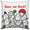 Sheepworld 44294 Baumwoll-Kissen mit Motiv Ganz viel Glück, Geschenk-Kissen, 40 cm x 40 cm