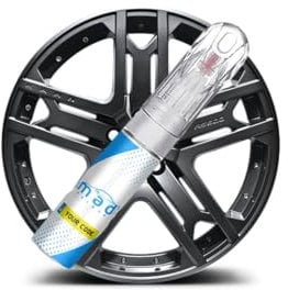 M.A.D MYLDAN AUTO DESIGN M.A.D BLACK Alloy Wheel Touch-Up Repair Kit - 20ml Gloss Finish Paint with Brush for Curbing Scratches & Scuffs - Chip-Resistant, Helios Formula