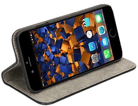 mumbi fineline Ledertasche im Bookstyle kompatibel mit iPhone SE 2022 / SE 2020 / 8 / 7 Tasche aus Schafsleder