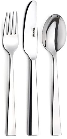 Thomas P501345 Children's Cutlery - 3-Pcs 18/10 Stainless Steel Kids Flatware Set With Knife/Fork/Spoon, Lightweight Toddler Silverware, Healthy, Mirror Polished, Smooth Edges, Easy Grip Handles