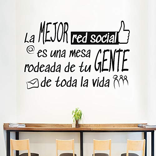 Docliick® Frase Vinilo para cocina o restaurante LA MEJOR RED SOCIAL Vinilos decorativos Docliick DC-18042 (Vinilo de corte, 30x20cm)