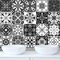 HORIWE 25pc 4x4 Tile Stickers Backsplash PVC Waterproof Oil Proof Self Adhesive DIY Bathroom Kitchen New Wall Stickers Home Decor Black-White 10cm x 10cm