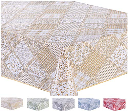 Home Direct Wachstuch Tischdecke Abwaschbar Eckig 140 x 180 cm Beige