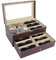 AUTOARK PU-Leder 6 Uhrenbox 9 Brillen Sonnenbrillen Schmuckkästchen,abschließbar Armbanduhr mit Schubladen,Glasfenster,Braun,AW-130