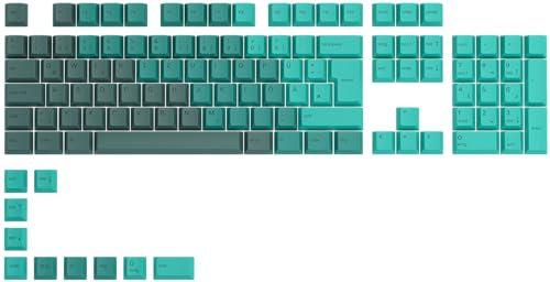 Glorious Gaming 115x GPBT-Keycaps - Cherry-Profil, äußerst widerstandsfähiger PBT-Kunststoff, optisch EIN Blickfang, überragende Akustik, Originalschrift, Deutsch Layout - Rain Forest