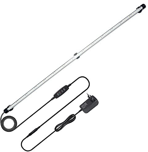 VARMHUS LED Acquario con Timer,Lampada Acquario con 3 modalità di luce dimmebili,10 livelli di luminosità,Luce Acquario Impermeabile,Aquarium Light per Piante Acquatiche (Blu+Bianco 92cm)