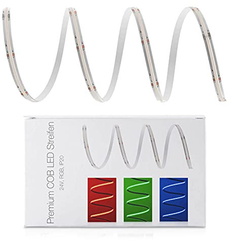 LED Universum COB LED Streifen RGB Band Strip Lichtband Premium Filament 24V LED Streifen IP20 bunt (7 Meter)