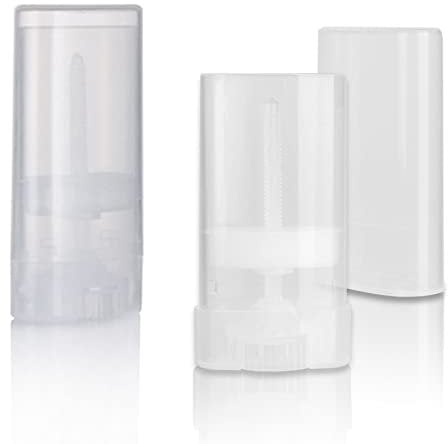 25 Stück Leere 15 g ovale Lippenbalsam Tube Deodorant Behälter 15 ml Lippenstift Tube (transparent)