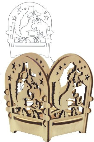 alles-meine.de GmbH Holz Bastelset 3-D - Laubsäge Teelichthalter Eichhörnchen - zum Aussägen und Laubsägen/zum selber basteln - Echt Erzgebirge D..