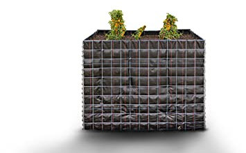 GABIONA - Hochbeet LxHxB: 130 x 100 x 80 cm - Eckiger, verzinkter Drahtkorb inkl. Vlies als Pflanzkübel für den Garten - Einfache Montage