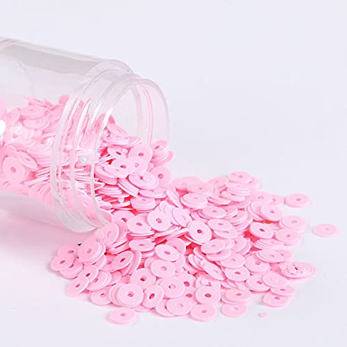 2000 Stück/Packung 4 mm einfarbige Pailletten, flach, rund, PVC, lose Pailletten, Pailletten, Nähen, Handwerk, Frauen, Stoff, Stickereizubehör, Solid Korea Pink