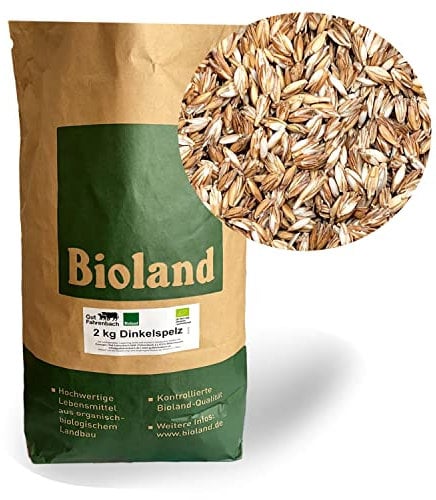 LanDixx BIO Dinkelspelz 1,5 kg - 2 kg Dinkelspreu Volumen ca. 20 L - Dinkelkissen Bioland-Qualität Füllmaterial Dinkelspelzkissen Massage Kopfkissen Einstreu