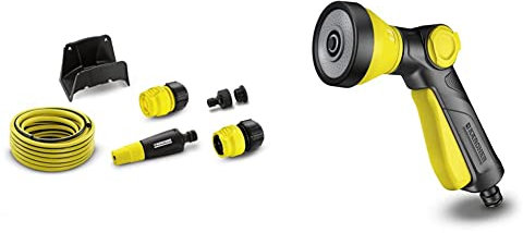 Kärcher 26451140 Hose Set with Hose Hanger and 15m 1/2 Primo flex Hose, Black, Yellow & 2.645-266.0 16.7 x 56.5 x 14.8 cm Multi-Spray Gun - Yellow/Black
