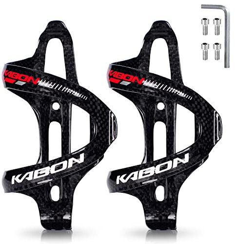 KABON Fahrrad Flaschenhalter,Ultraleichter 3K Carbon Radfahren Wasserflaschenhalter Getränkehalter für Outdoor-Aktivitäten