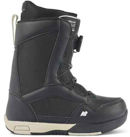 K2 You+H Black - 3b: Unisex Snowboard Boot, Schwarz, Modern, Schnürung, EVA-Insole, Fortgeschrittene bis Avancierte Schneeboarder, Erwachsene
